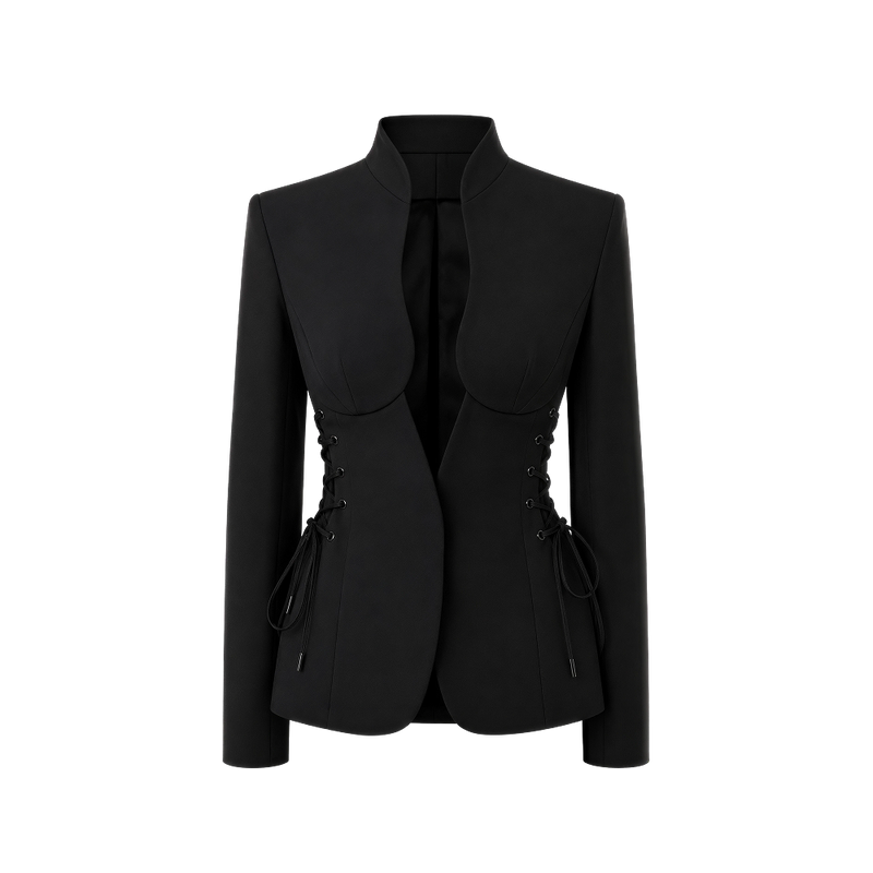 Elara Voss Montreux Sculpted Noir Black Blazer