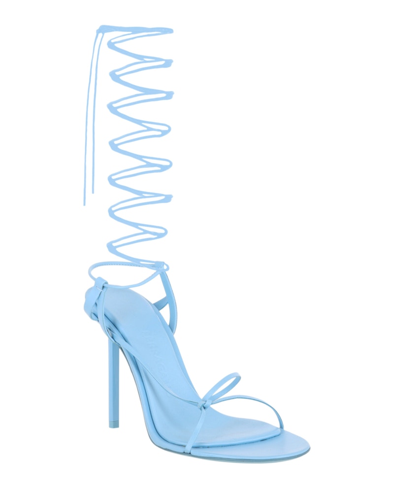 Ferragamo Azha X5 Wrap Tie Heels Blue (Women's)
