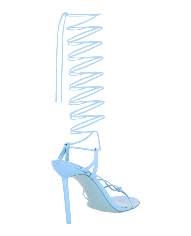 Ferragamo Azha X5 Wrap Tie Heels Blue (Women's)