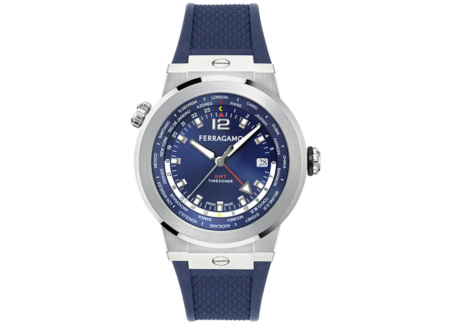 Ferragamo F-80 GMT Worldtime Silicone SFHA00124