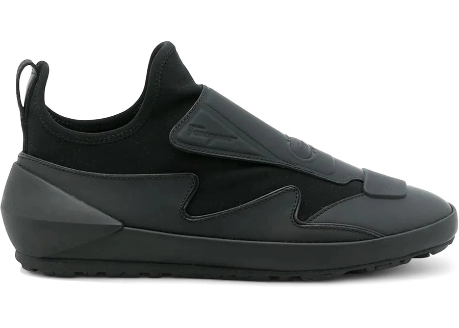 Ferragamo Leather Sock Style Sneakers Black (Women's)