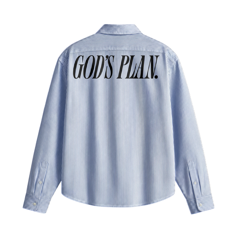 Forfksake God's Plan Blue Striped Shirt