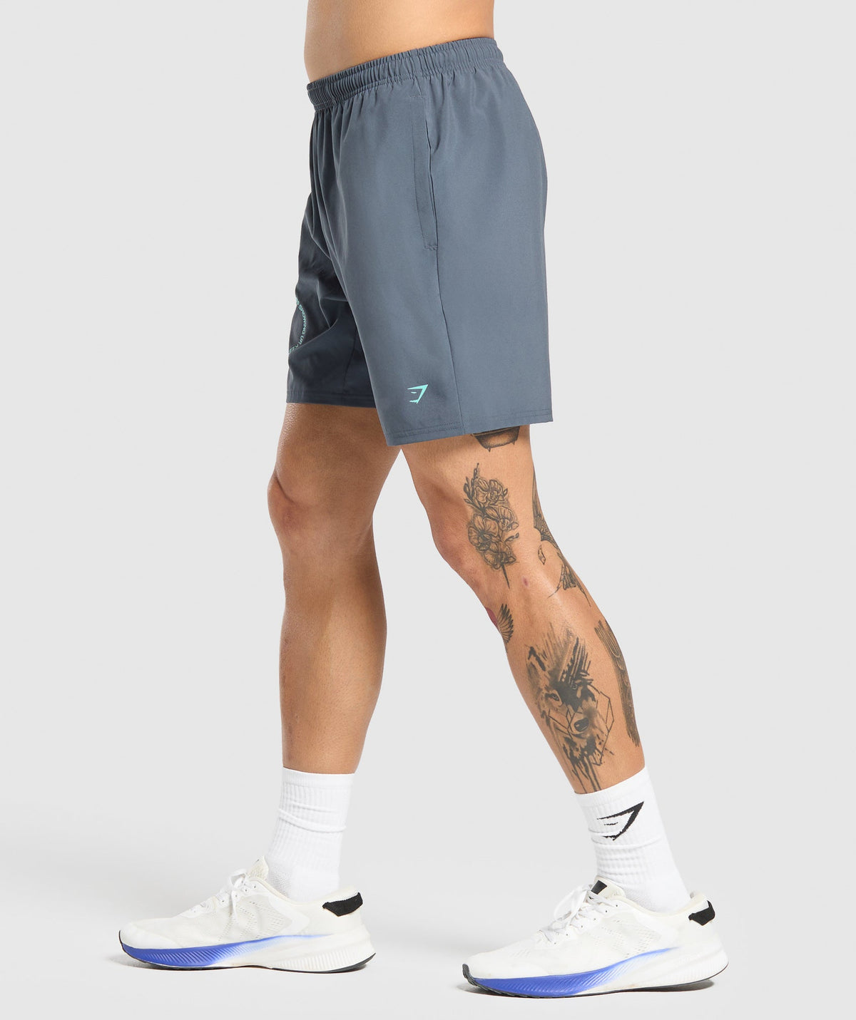 Gymshark Keep Showing Up 7" Shorts Titanium Blue