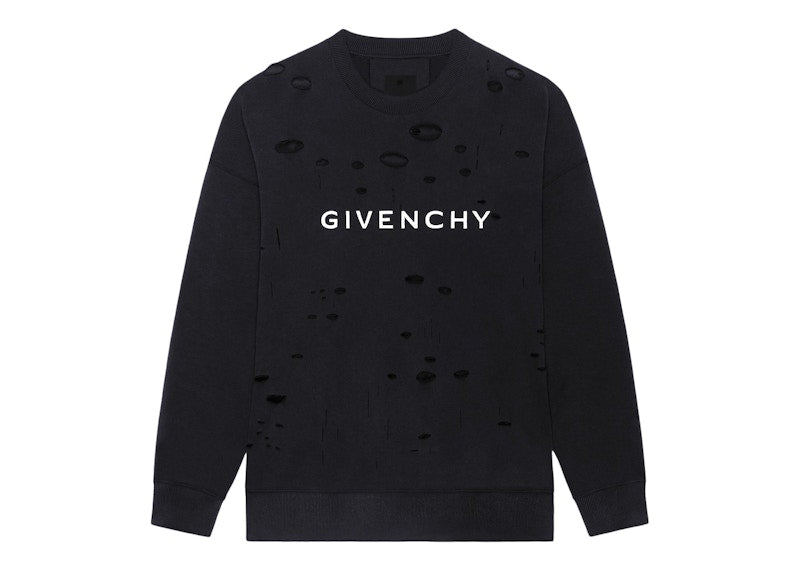 Givenchy Archetype With Destroyed Effect Sweatshirt Black/White