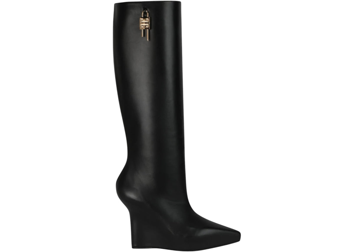 Givenchy G-Lock Knee-High Wedge Boots Black (Women's)