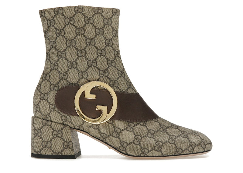 Gucci Blondie Ankle Boot Beige GG Canvas