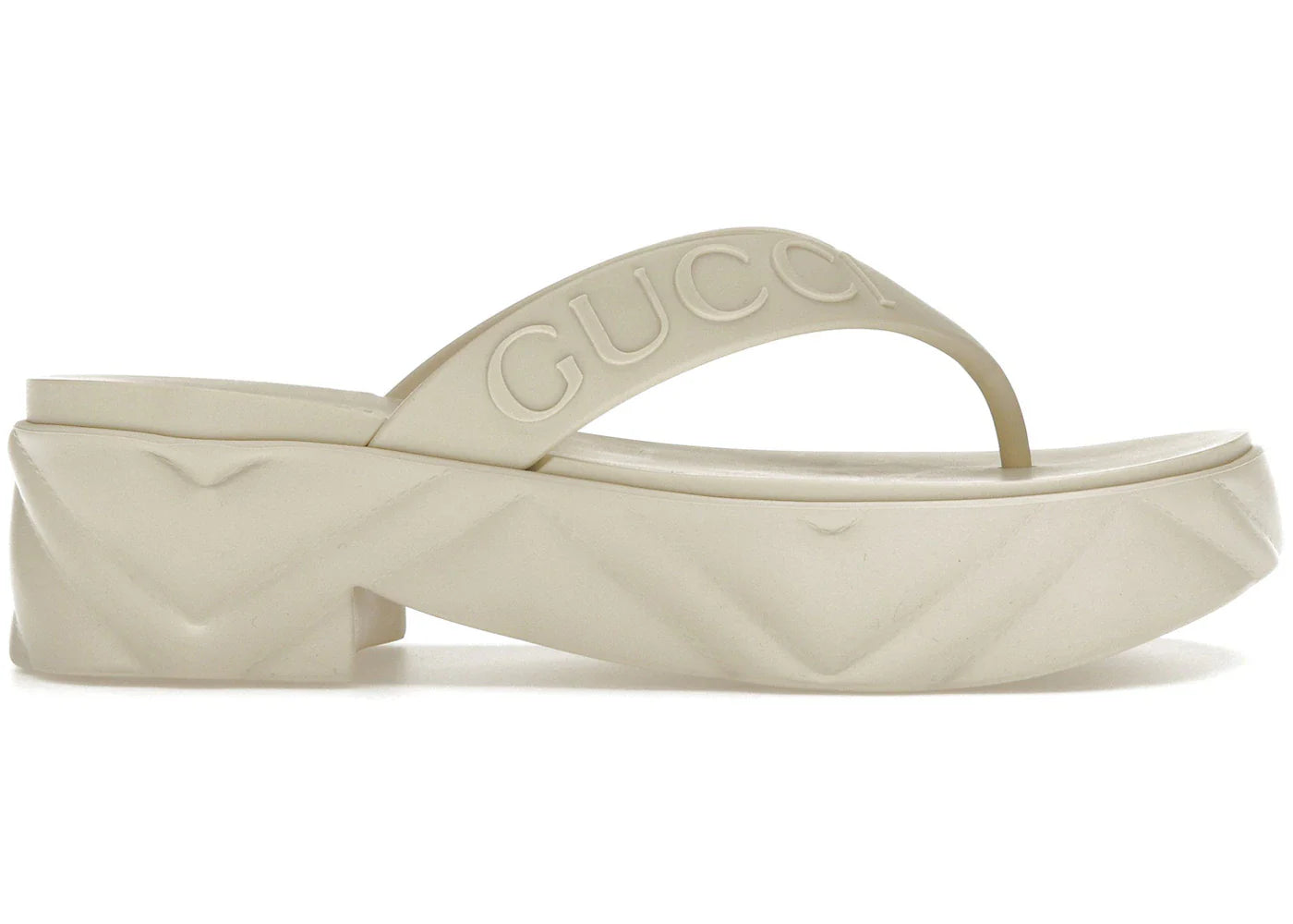 Gucci Thong Platform Sandal White Womens
