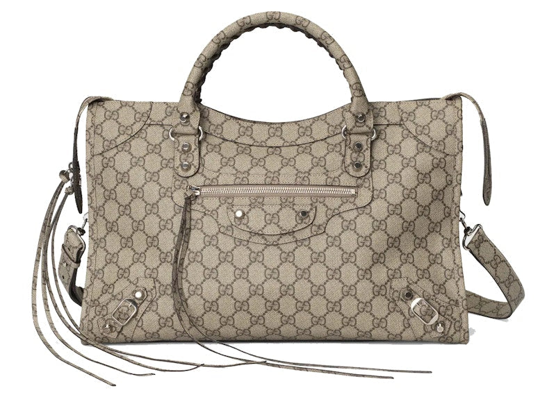 Gucci x Balenciaga The Hacker Project Medium Neo Classic Bag Variation 2 Beige/Ebony