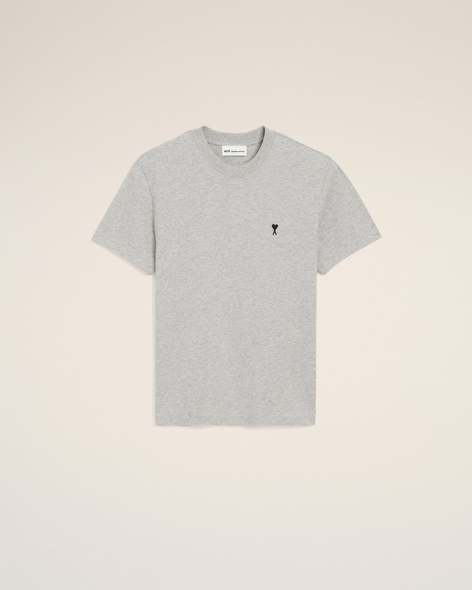 AmiParis Grey Cotton Contrasted Adc T-Shirt