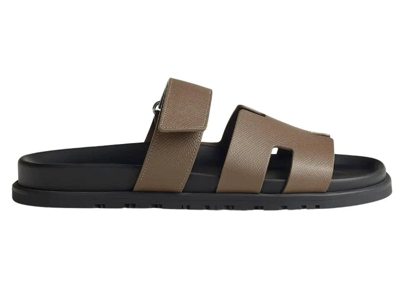 Hermes Chypre Sandal Brown Leather