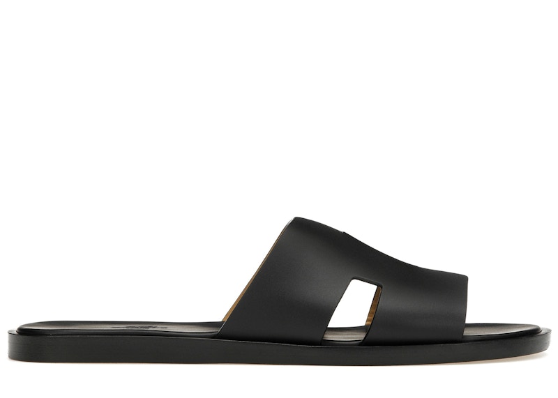 Hermes Izmir Sandal Noir Smooth Calfskin Leather