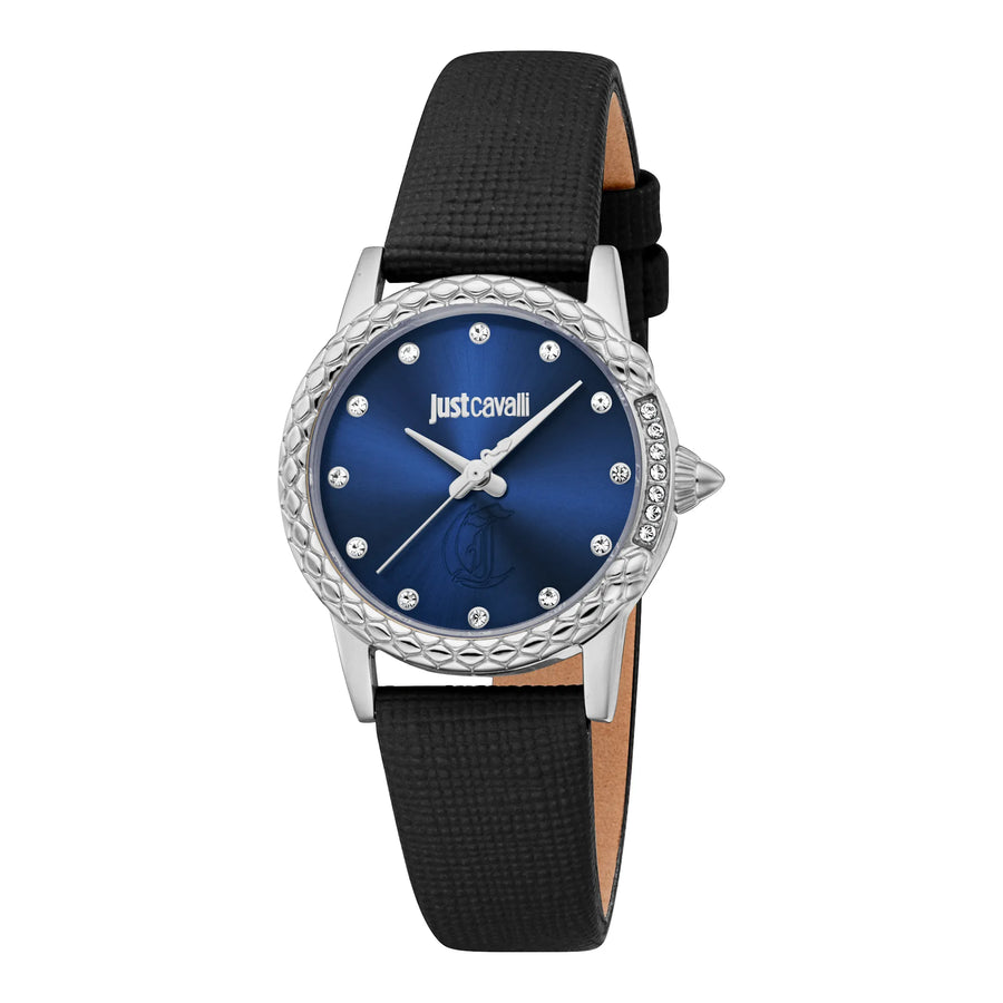 Fiorenza Snake Leather Black Silver Blue