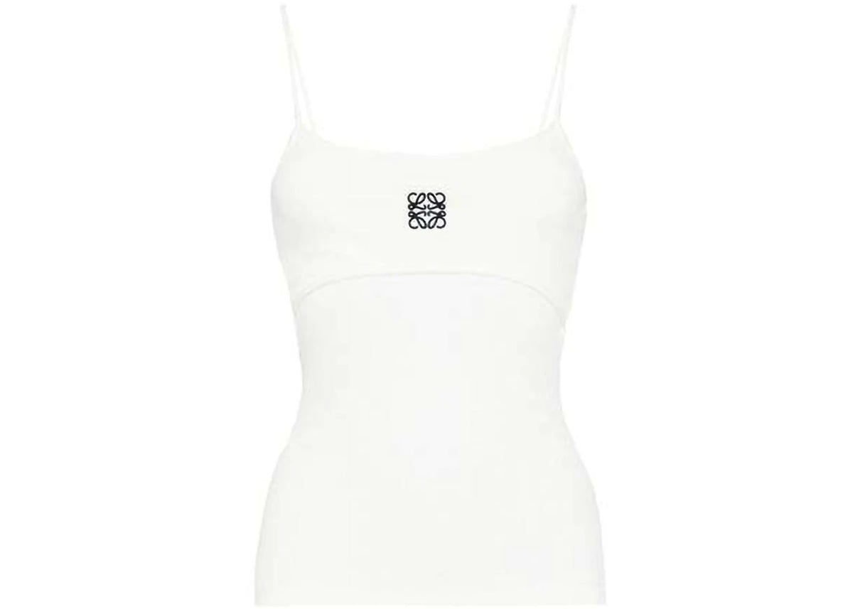 LOEWE Anagram Strappy Cotton Top White