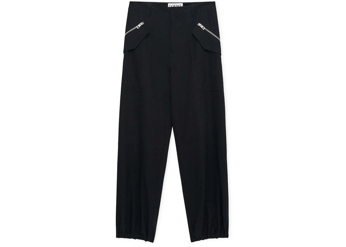 LOEWE Cargo Trousers in Cotton Black