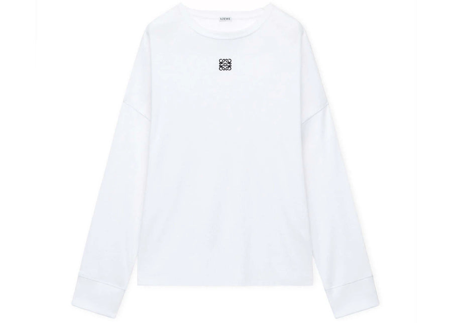 LOEWE Oversized Fit Long Sleeve T-Shirt in Cotton White