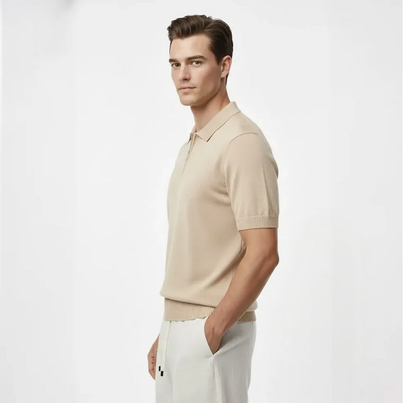Legacy Classic Zip Polo - Oat