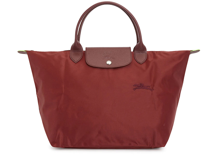 Longchamp Le Pliage Green M Tote Bag Wine