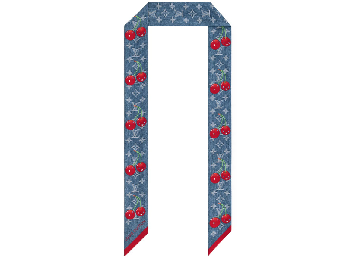 Louis Vuitton x Takashi Murakami Denim Cherry Bandeau Blue Denim