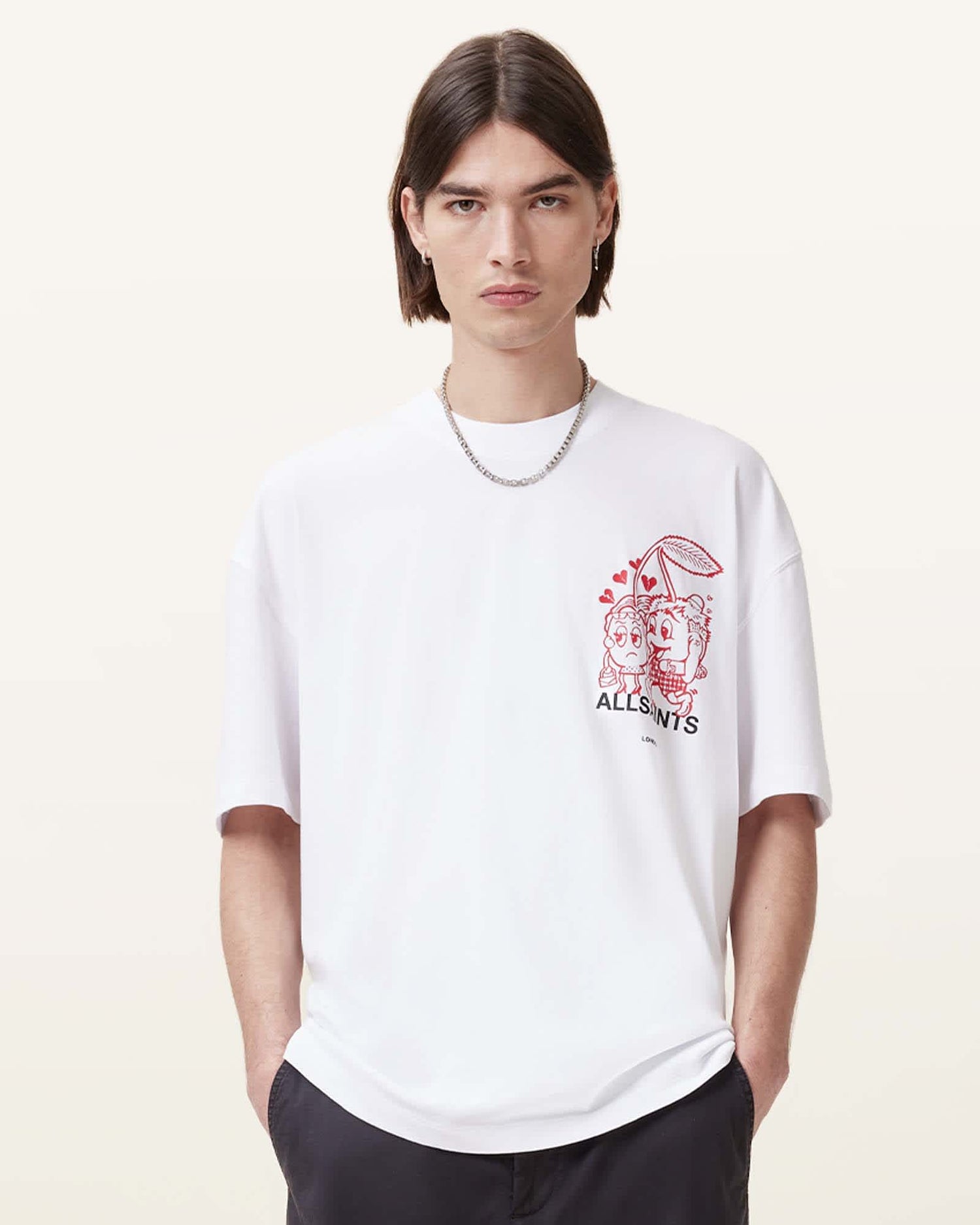 Break Up Oversized Crew Neck T-Shirt (Optic White)