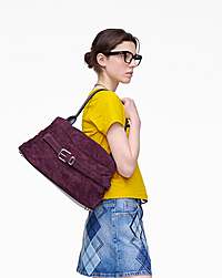 Marc Jacobs Marc Jacobs The Suede Dakota Satchel Dark Plum Dark Plum