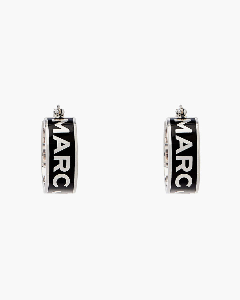 Marc Jacobs Marc Jacobs The Marc Jacobs Hoop Earrings Silver/Black Silver/black