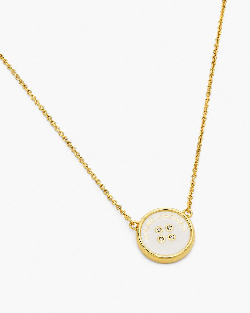 Marc Jacobs Marc Jacobs The Button Pendant Necklace Gold/Cream Gold/cream