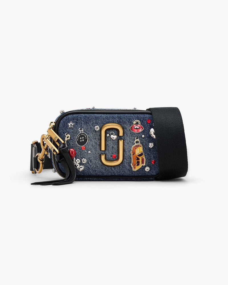 Marc Jacobs Marc Jacobs The Trinket Charm Denim Snapshot Medium Wash Multi Medium Wash Multi