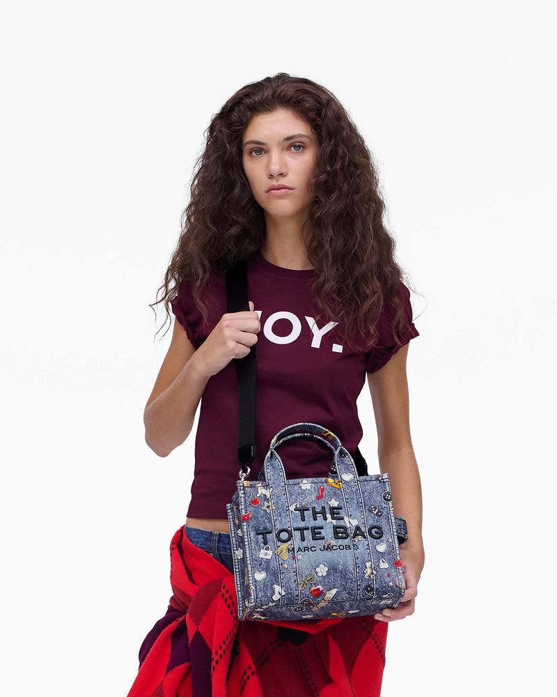 Marc Jacobs Marc Jacobs The Trompe L'Oeil Trinket Canvas Small Tote Bag Medium Wash Multi Medium Wash Multi