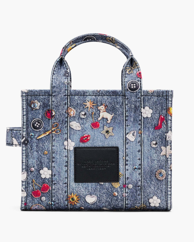 Marc Jacobs Marc Jacobs The Trompe L'Oeil Trinket Canvas Small Tote Bag Medium Wash Multi Medium Wash Multi