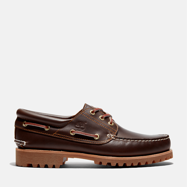 Timberland Authentic 3-Eye Lug Handsewn Boat Shoe Brown Men'S