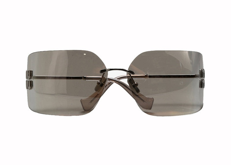 Miu Miu Irregular Sunglasses Silver/Ivory (0MU 54YS 1BC10F)