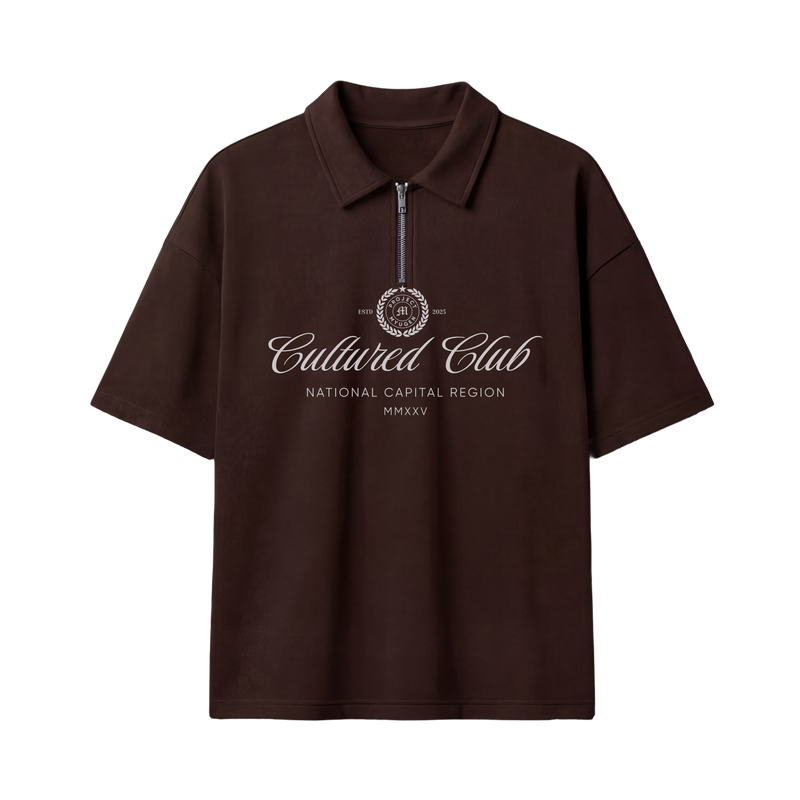 Myugen Cultured Club Brown Quarter-Zip Tee Timeless Streetwear Exclusive