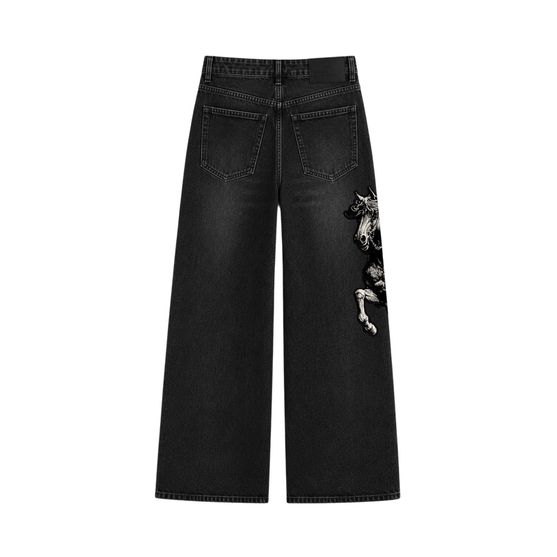 Myugen Runline Embroidered Denim — Black (Limited Edition)