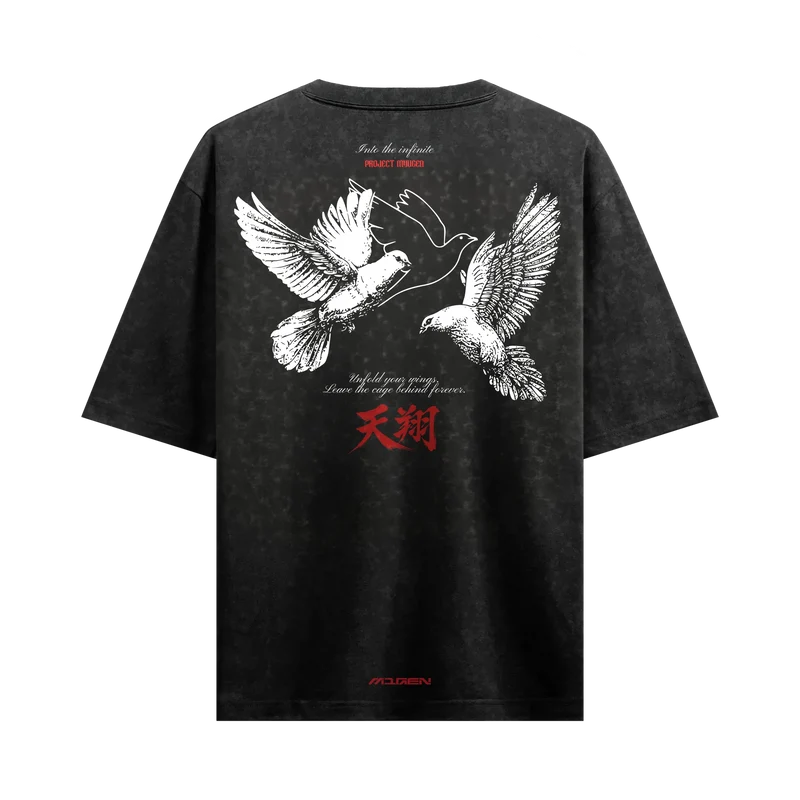 Myugen Into The Infinite Acid Wash Oversized T-Shirt Black