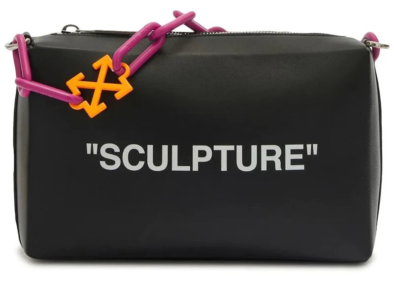 Off-White Block Pouch Quote Clutch Bag Black