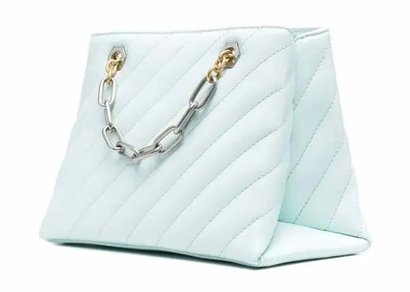 Off-White Jackhammer 25 Logo Plaque Tote Bag Light Blue
