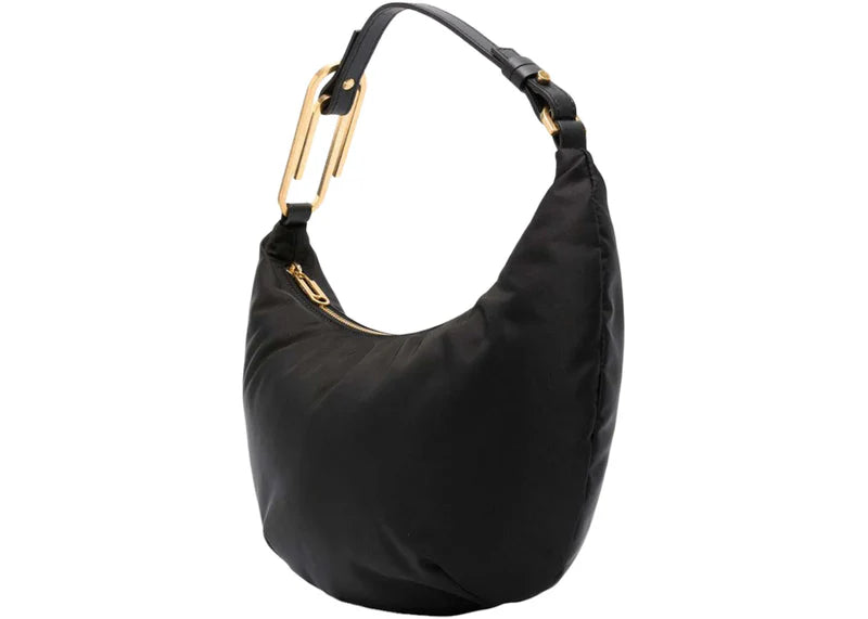 Off-White Paperclip Hobo Nylon 28 Bag Black