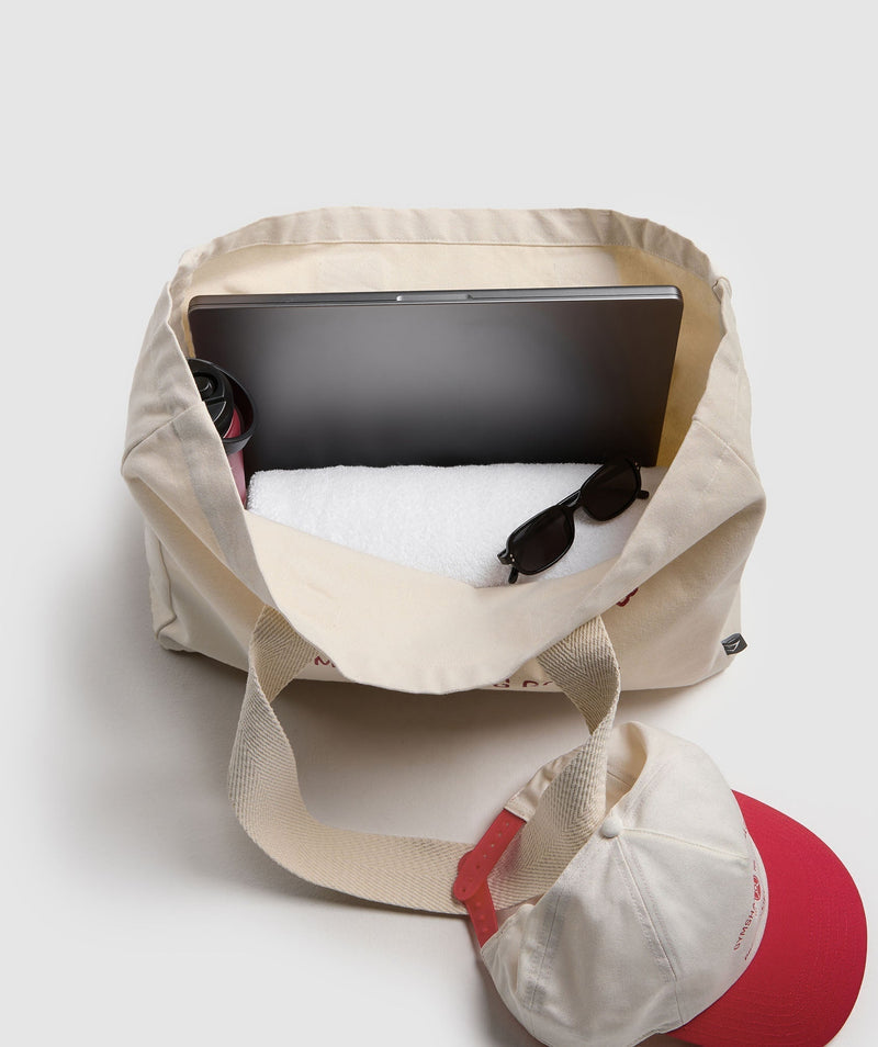 Gymshark Weight Plate Oversized Tote Oat White