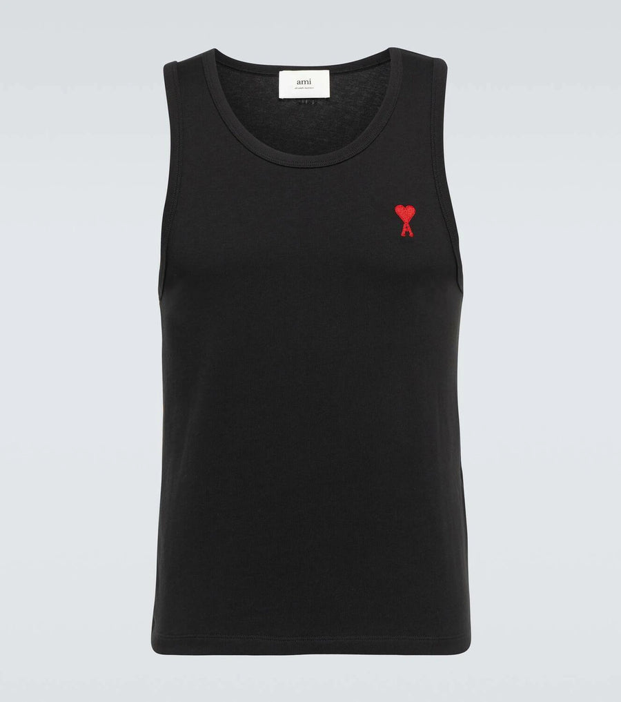 Ami Paris Cotton tank top Black