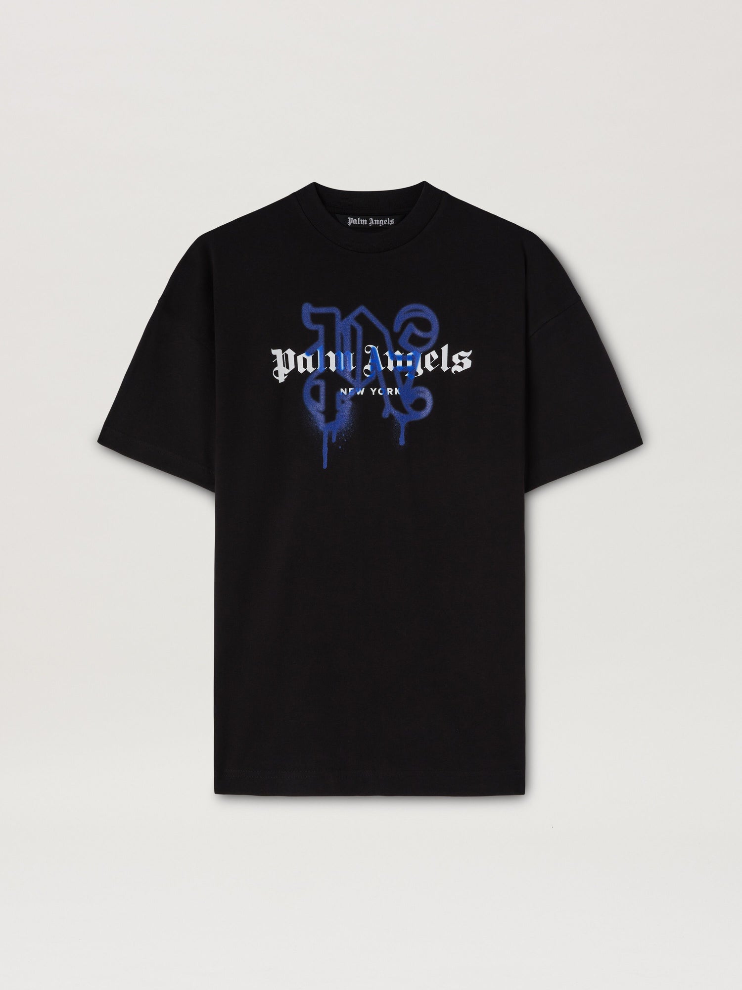 NY MONOGRAM SPRAY TEE BLACK