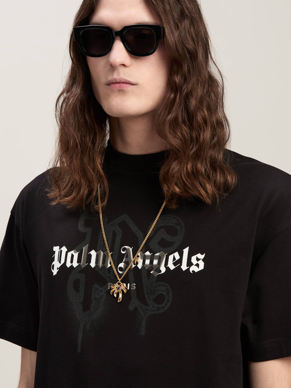 PARIS MONOGRAM SPRAY TEE BLACK