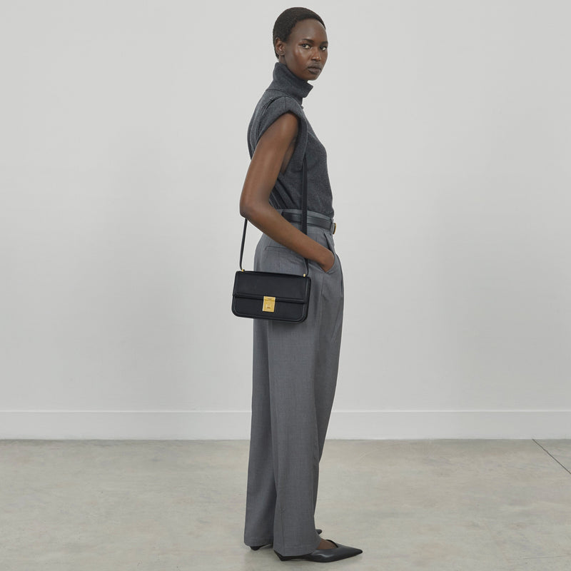 DeMellier The Paris Crossbody black smooth