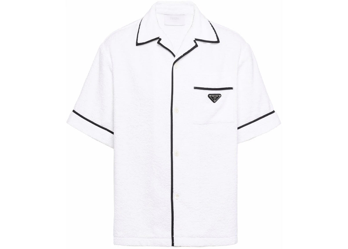 Prada Cotton Bowling Shirt White