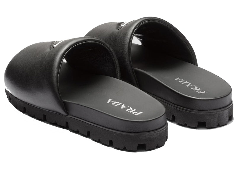 Prada Padded Slides Black Nappa Leather (Men's)