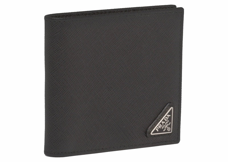 Prada Saffiano Leather Bi-Fold Wallet Black