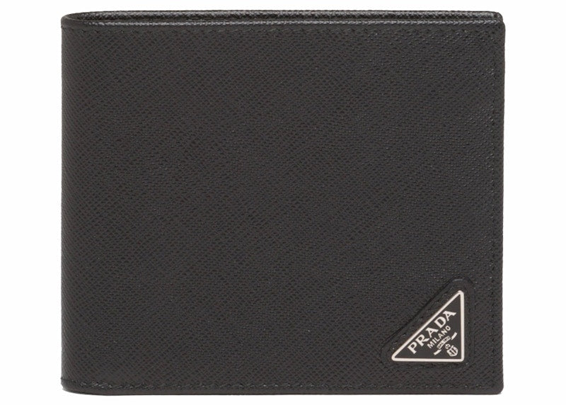 Prada Saffiano Leather Bi-Fold Wallet Black