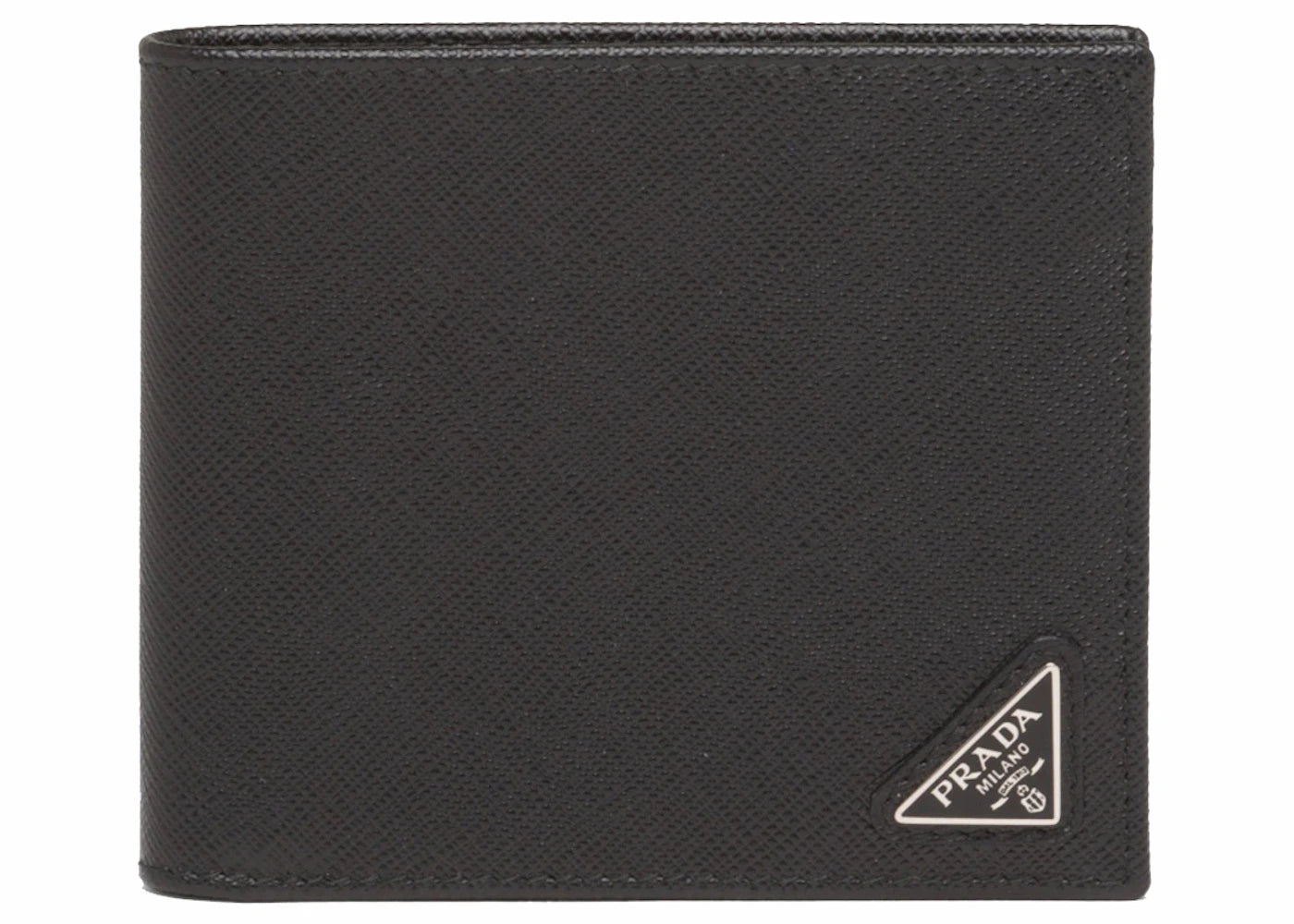 Prada Saffiano Leather Bi-Fold Wallet Black