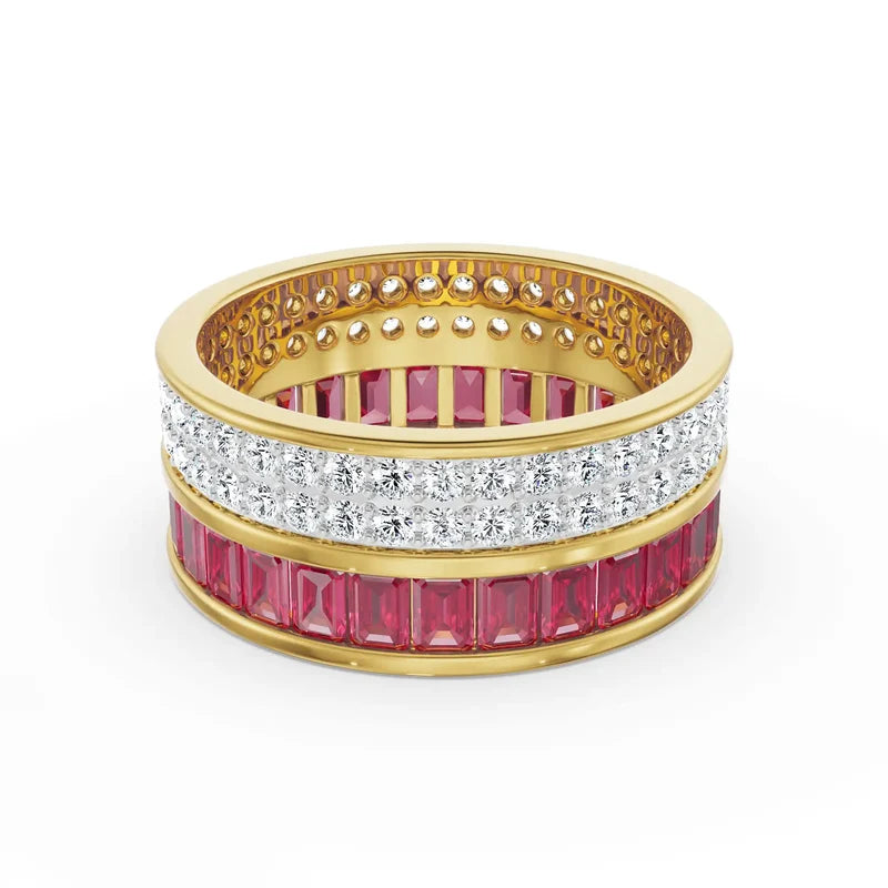 Drum Ruby Lab Grown Diamond Band 9KT