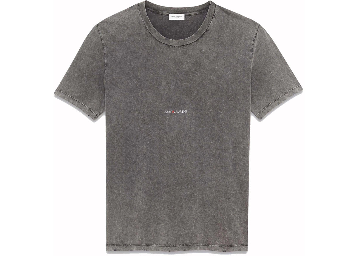 Saint Laurent Logo Rive Gauche T-Shirt Washed Black