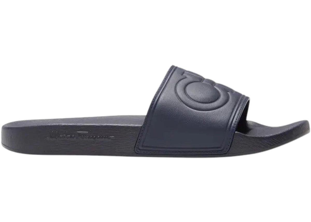 Salvatore Ferragamo Groove 9 Slide Blue Marine